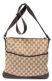 GUCCI MEDIUM MESSENGER MONOGRAMMED CANVAS