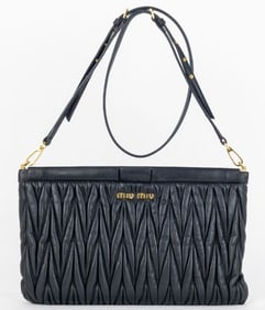 MIU MIU CROSSBODY POCHETTE BLACK