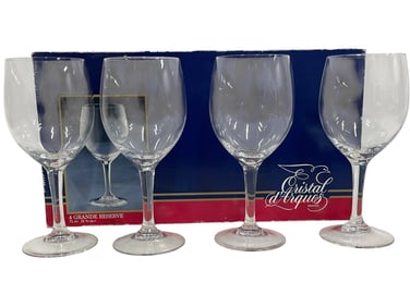4 CRISTAL D’ARQUES GRANDE RESERVE WINE GLASSES