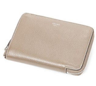 CELINE SMALL ZIP AROUND WALLET TAUPE