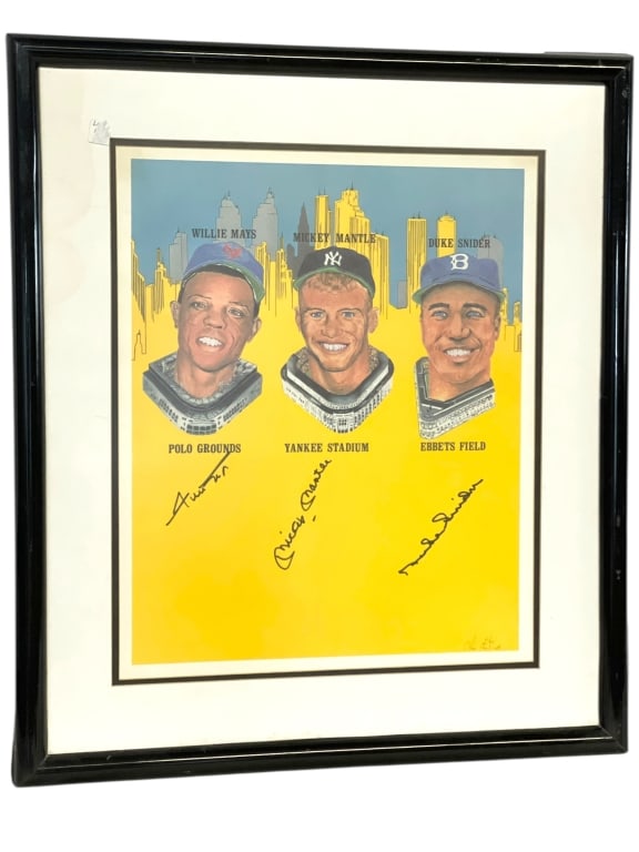 SIGNED LEGENDS OF NEW YORK BASEBALL PRINT  29" (1 of 8)