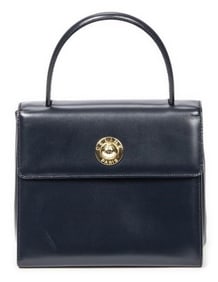 CELINE NAVY CALF LEATHER HANDBAG