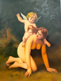 OIL PAINTING AFTER LOUIS JEAN BASILE PERRAULT