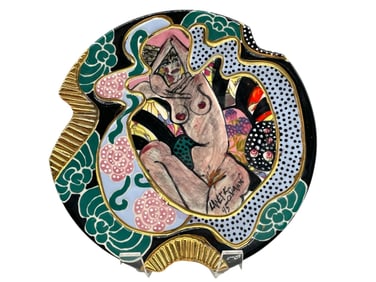 LANEY OXMAN FEMALE FIGURATIVE CERAMIC PLATE