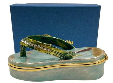 NEW JAY STRONGWATER STYLE FLIP FLOP TRINKET BOX