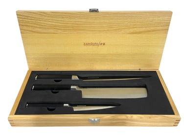 KAMIKOTO 3-PIECE JAPANESE STEEL KNIFE SET IN BOX