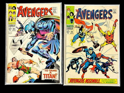 COMIC BOOK BATCH 1 - THE AVENGERS: COMIC BOOK BATCH 1 - THE AVENGERS_x005F -MARVEL COMICS_x005F -2 COMIC BOOKS_x005F THE AVENGERS (1968) MAR #50_x005F THE AVENGERS (1968) NOV #58_x005F -UNGRADED_x005F -VERY GOOD CONDITION_x005F -BOTH C