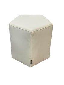 CARLO PERAZZI WHITE HEXAGON OTTOMAN 16"