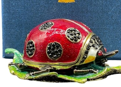 NEW JAY STRONGWATER STYLE LADYBUG TRINKET BOX