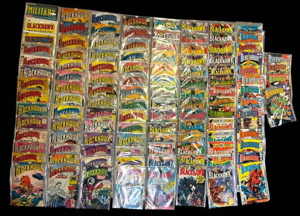 COMIC BOOK BATCH 4 - BLACKHAWK: COMIC BOOK BATCH 4 - BLACKHAWK_x005F -QUALITY COMICS / DC COMICS_x005F - 120 COMIC BOOKS_x005F -VARIOUS ISSUES BETWEEN #8 - #269_x005F -UNGRADED_x005F -CONDITION VARIES_x005F -ALL COMIC ARE SLEEVED_x0
