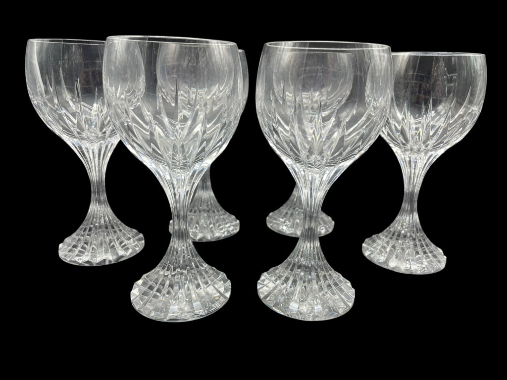 6 BACCARAT “MASSENA?? CRYSTAL WATER GOBLETS (1 of 5)