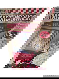 OLD FASHION MOVIE TIME POPCORN MAKER: OLD FASHION MOVIE TIME POPCORN MAKER _x005F NOSTALGIA ELECTRICS OLD FASHIONED MOVIE TIME POPCORN MAKER — BRAND NEW IN BOX, THIS VINTAGE-STYLE POPCORN MACHINE FEATURES A FUN, RETRO DESIGN INSPIRED BY