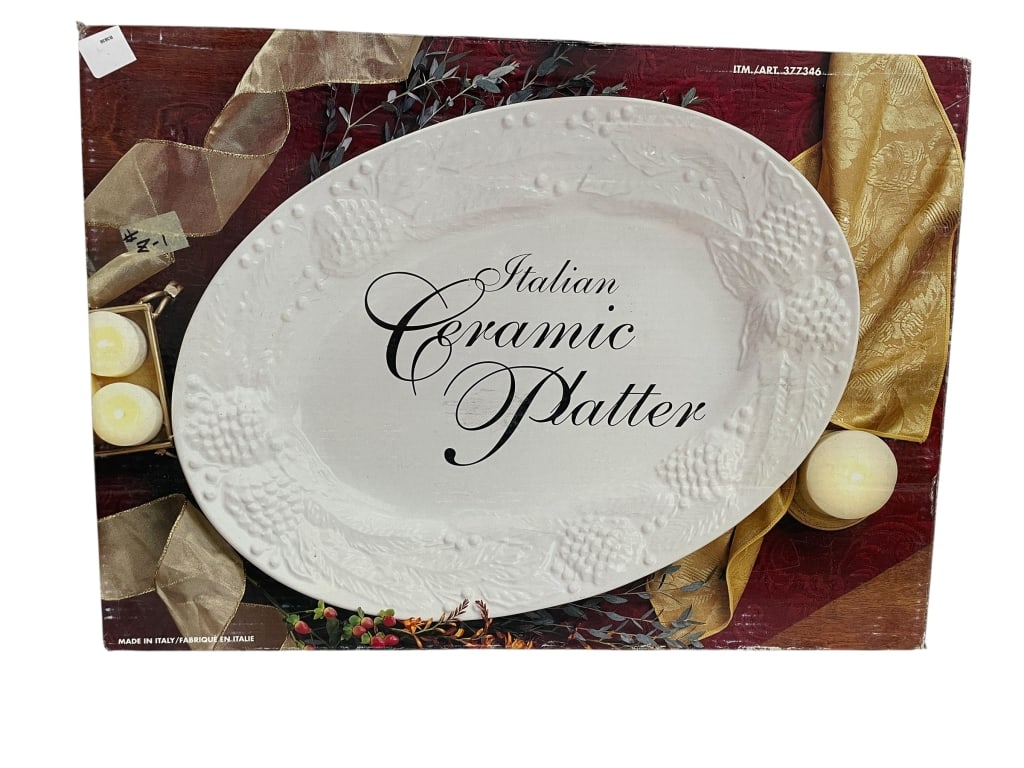 LARGE ITALIAN EMBOSSED SERVING TRAY (1 of 2)