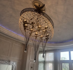 STUNNING LARGE MODERN CRYSTAL CHANDELIER 86"