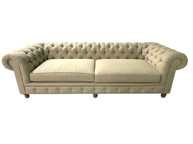 ARHAUS CHESTERFIELD ROLL ARM TUFTED SOFA 104"