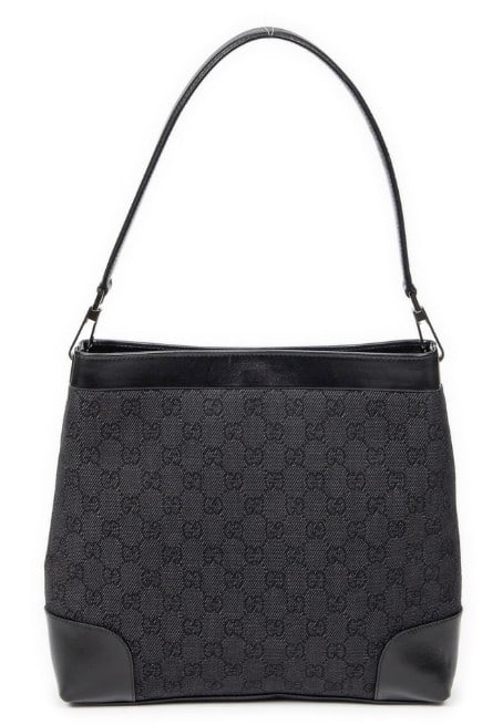 GUCCI OPEN HOBO MONOGRAMMED SHOULDER BAG (1 of 6)