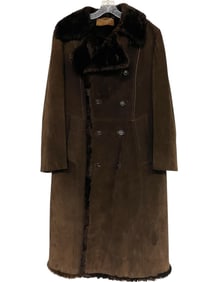 BROWN SUEDE & FUR STYLE WOMEN'S COAT