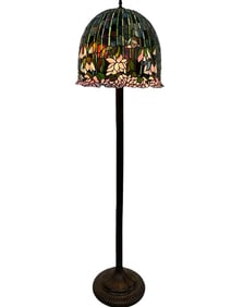 VINTAGE TIFFANY STYLE FLOOR LAMP 63"