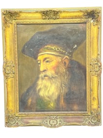 DUTCH SCHOOL OF 19TH CENTURY RABBI PAINTING 18"