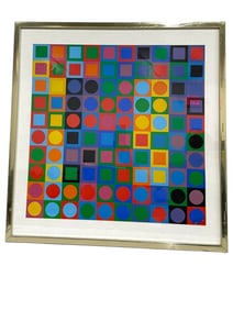 VICTOR VASARELY PLANETARY FOLKLORE PRINT 31"