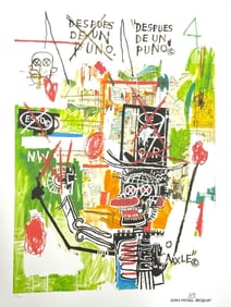 AFTER JEAN-MICHEL BASQUIAT  LITHOGRAPH PRINT 27.5"