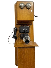 ANTIQUE STROMBERG-CARLSON OAK WALL TELEPHONE