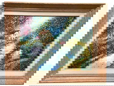 VINTAGE EXPRESSIONIST LANDSCAPE OIL PAINTING 51"