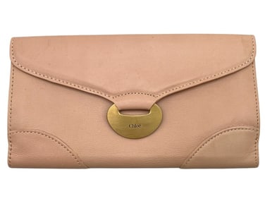 CHLOE NUDE LEATHER CONTINENTAL WALLET