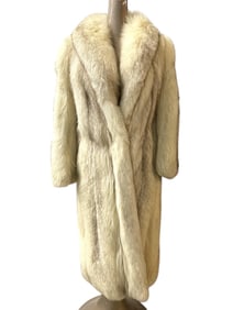 FULL-LENGTH VINTAGE WHITE FOX FUR COAT