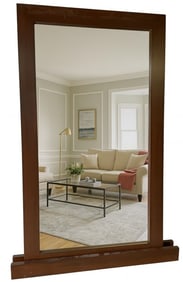 MASSIVE RECTANGULAR FLOOR MIRROR W WOOD FRAME 8FT