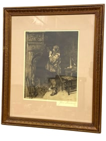 YVES LORRAINE SHAKESPEARE ETCHING 27"