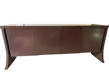 MODERN ESPRESSO FINISH SIDEBOARD W SCULPTED LEGS