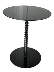 MODERN SPINDLE STEM BLACK METAL TABLE 17.5"