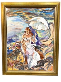 BEN GORHAM LARGE IMPRESSIONIST OIL ON CANVAS 55.5"