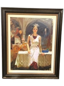 PINO EVENING THOUGHTS FRAMED GICLEE ON CANVAS 53"