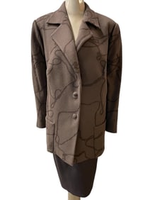 ABSTRACT PATTERNED WOOL-BLEND COAT AND DRESS SET