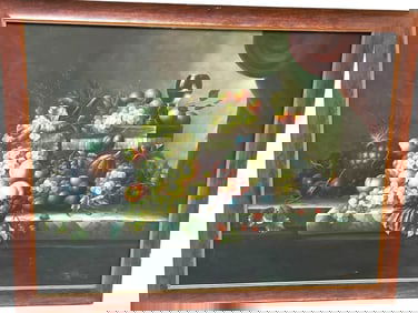 LARGE SIGNED STILL LIFE PAINTING BY M. BORAN 53"