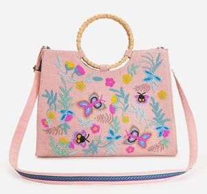 NEW! AMERICA AND BEYOND BLUSHY BEADED TOTE