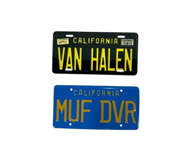 PAIR OF CUSTOM CALIFORNIA NOVELTY LICENSE PLATES