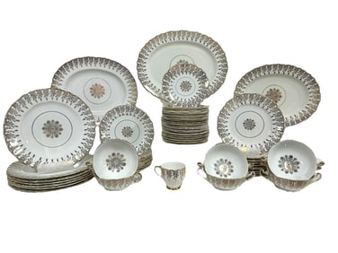 LUBERN 22K GOLD ACCENTED BONE CHINA SET