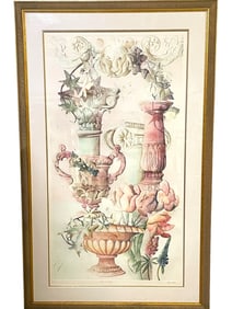 LARGE  LINDA TULLIS MONOPRINT TIME AND AGAIN 75"