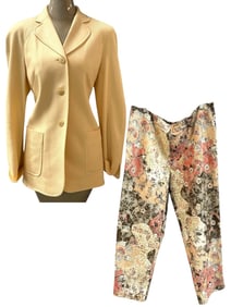 ESCADA BLAZER AND B LOUISE TAPESTRY FLORAL PANTS
