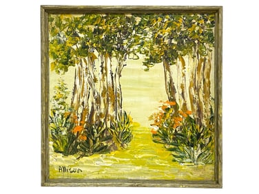 SIGNED HIGHWAYMEN STYLE LANDSCAPE PAINTING 25.5"