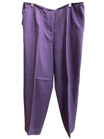 PURPLE 100% SILK WOMENS TAPERED TROUSERS SZ 14