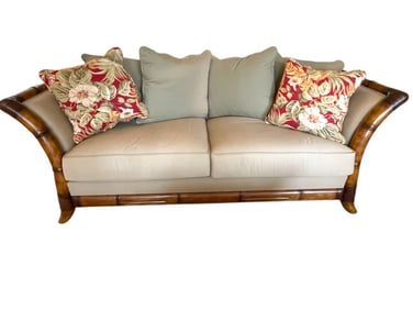 KARPEN TOMMY BAHAMA BAMBOO STYLE SOFA 88"