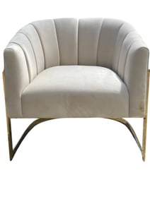 CONTEMPORARY CHANNEL-TUFTED BARREL CHAIR