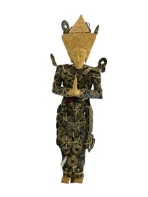 VTG BALINESE KEPENG DEWI CHINESE COIN STATUE 11"