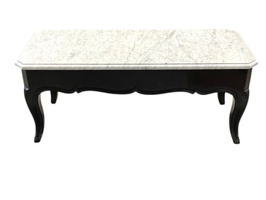 FRENCH STYLE MARBLE TOP COFFEE TABLE 36"