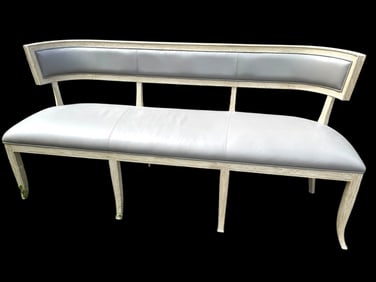 MODERN CURVED WOOD FRAME BENCH 71"