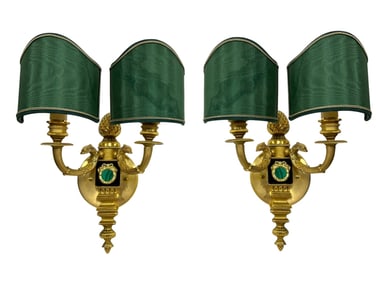 PAIR OF LAUDARTE GRIFONE EMPIRE STYLE WALL LIGHTS